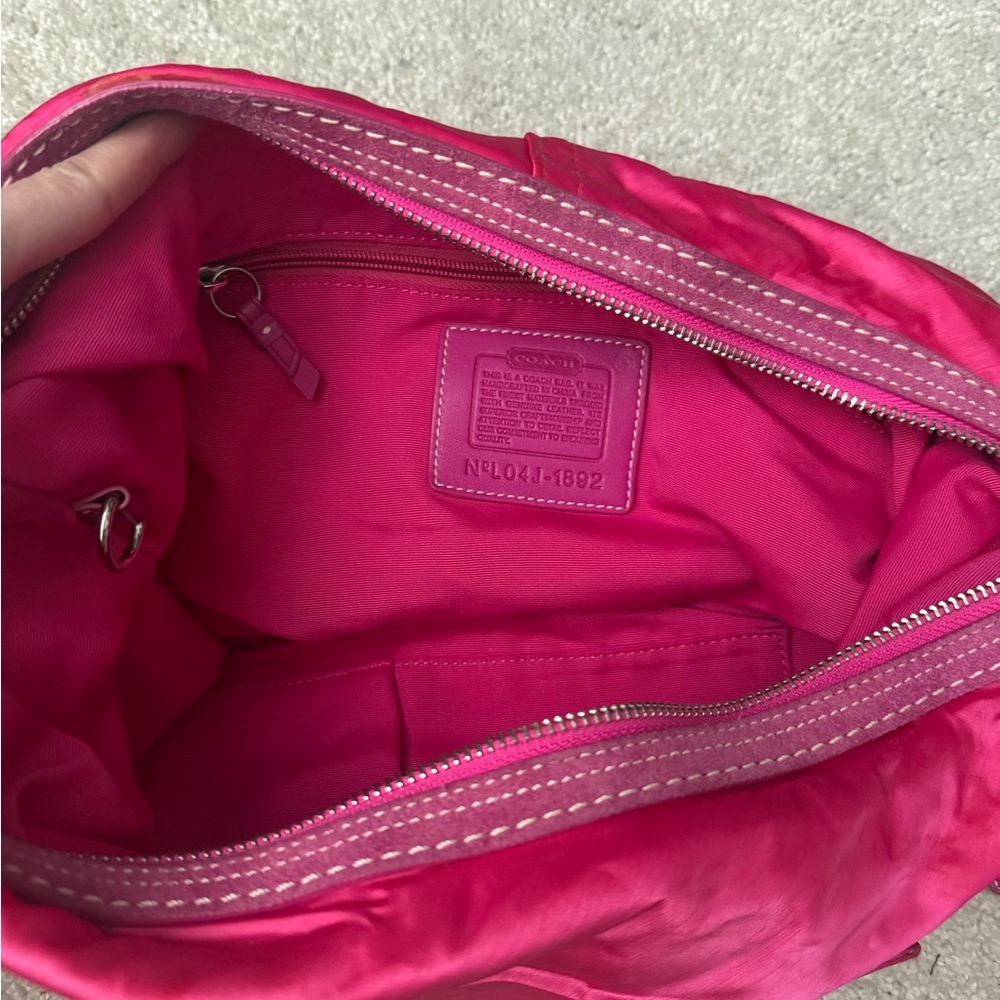 Vintage Y2K Coach Hot Pink Hobo Shoulder Bag - Picture 4 of 8